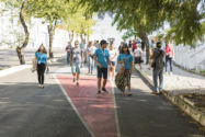 A temporary transformation has become permanent and has increased pedestrian circulation by 34%.