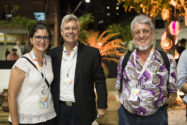 Brazilian attendees smiling for the camera while at evening reception, MOBILIZE, Brazil