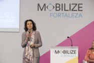 Laetitia Dablanc, Director of Research at the French Institute of Science and Technology for Transport, Development and Networks speaks during MOBILIZE plenary on mobilizing for the climate change emergency