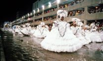 Women in white in Carnaval parade in Rio in 1984