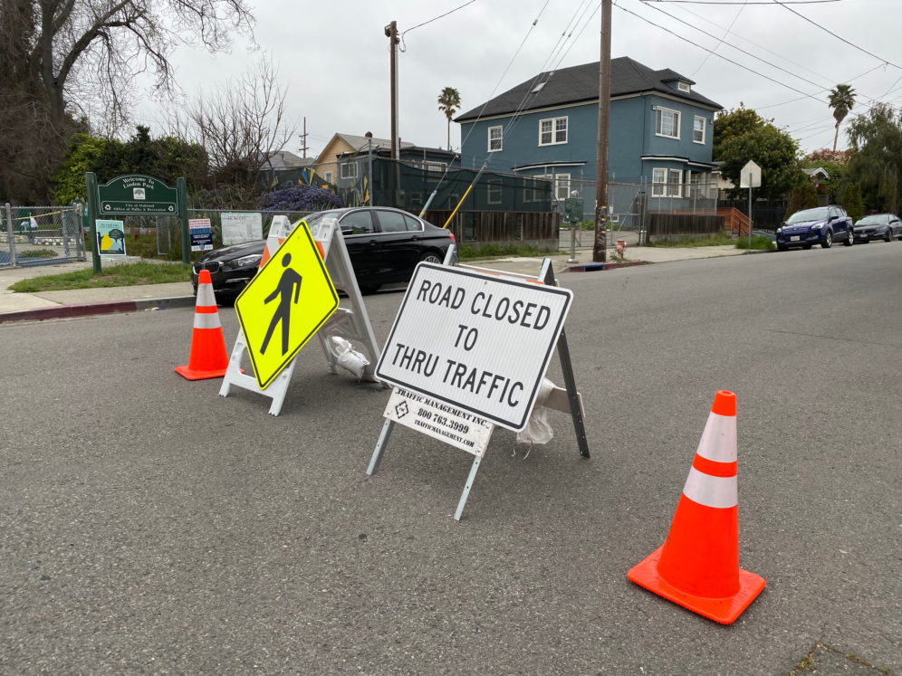 Road closures to through traffic in Oakland, California